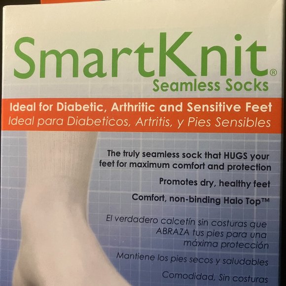 Smart Knit Men's Navy Blue Diabetic Crew Socks M (8-10) NIB - Picture 3 of 8